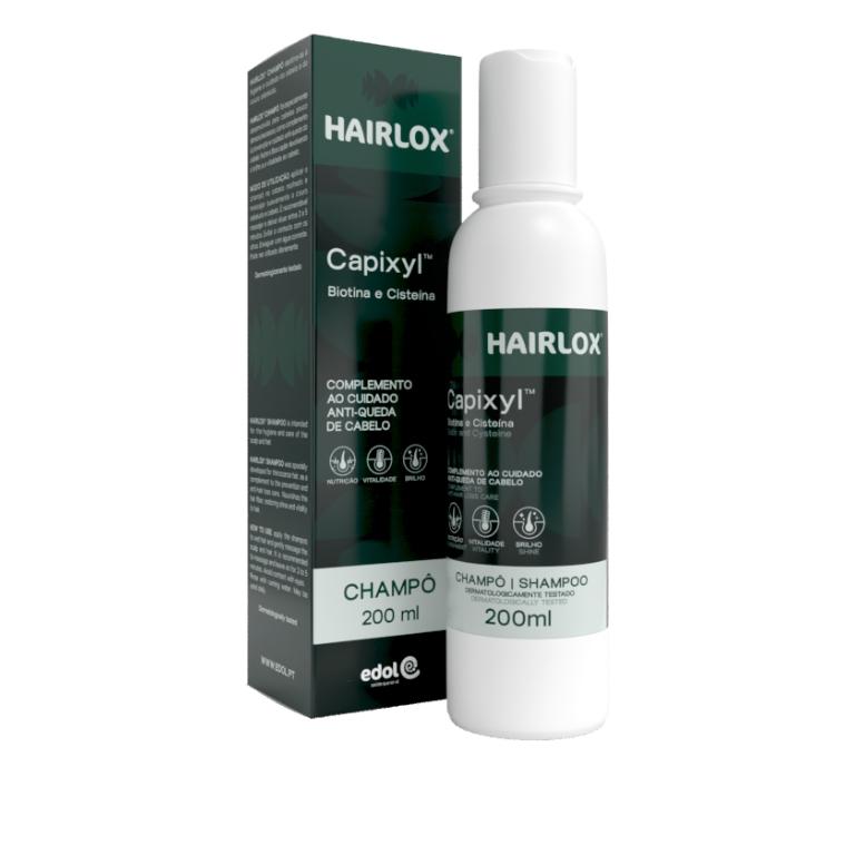 CHAMPÔ 200ml
Com CapixylTM, Biotina e Cisteína;
Complemento à prevenção e cuidado anti-queda do cabelo;