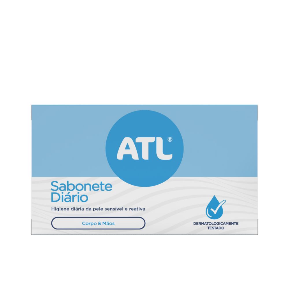 ATL® Sabonete Diário está indicado para a higiene diária de peles secas e desidratadas.