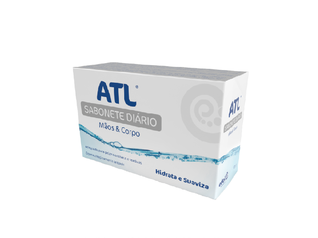 ATL® Sabonete Diário está indicado para a higiene diária de peles secas e desidratadas.