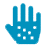 Icon azul de uma mão a ser tratada