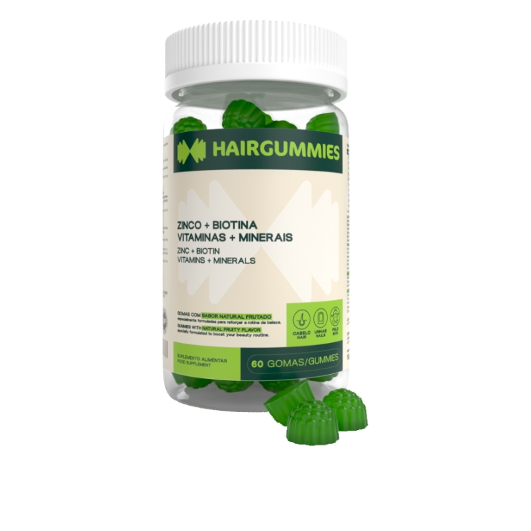 SUPLEMENTO ALIMENTAR | 60 gomas
Zinco | Biotina | Vitaminas | Minerais